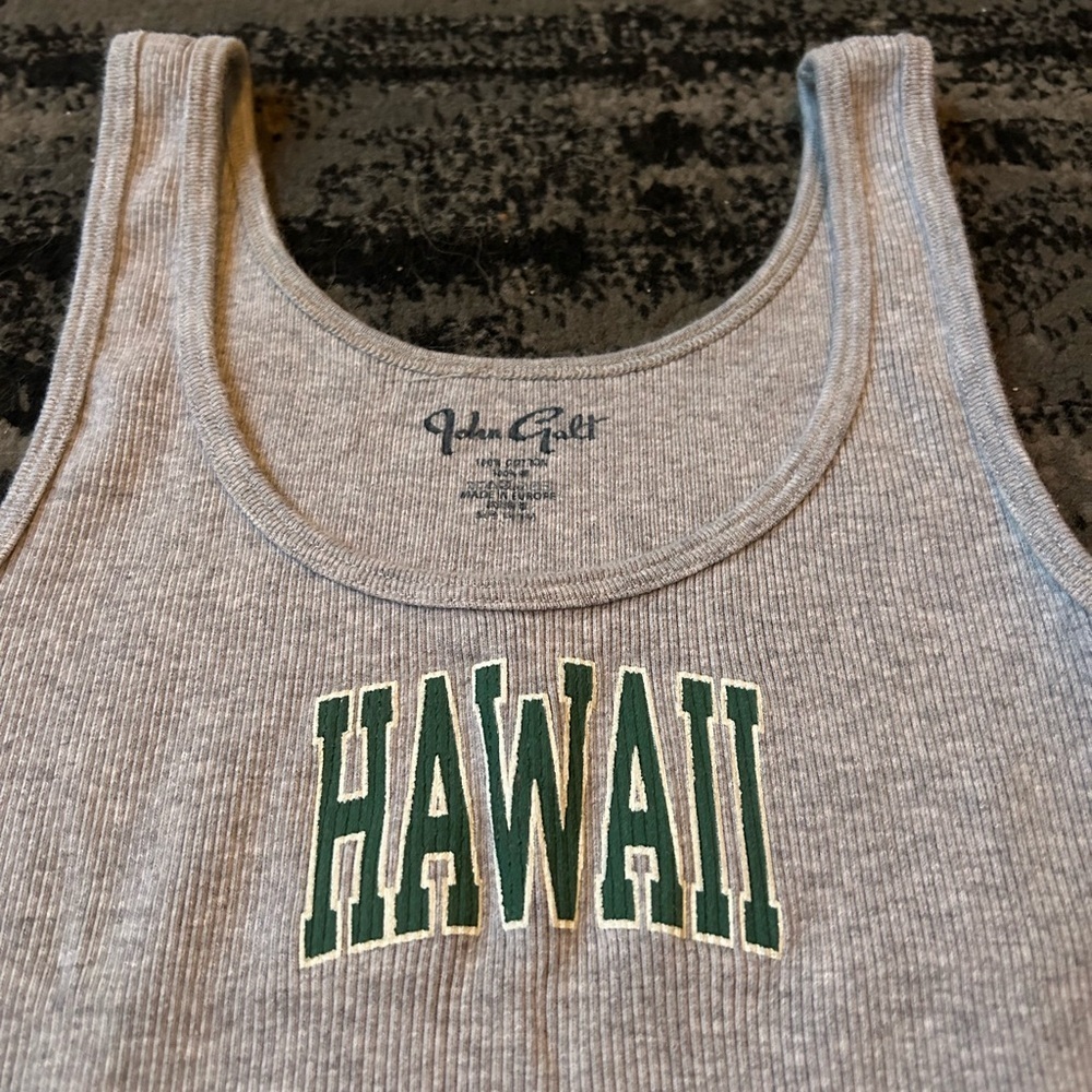 BRANDY MELVILLE John Galt Ribbed Hawaii Tank With Raw Hem - Picture 3 of 5